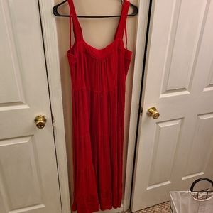 Red maxi dress